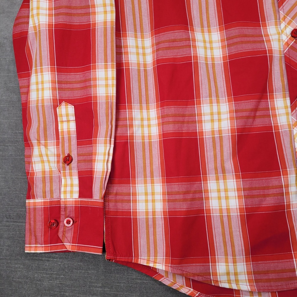 Southpole Mens XL Plaid Button Up Shirt Short Sleeve Top Red New - Picture 7 of 11